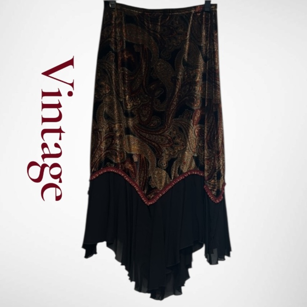 Vintage Velour Paisley skirt